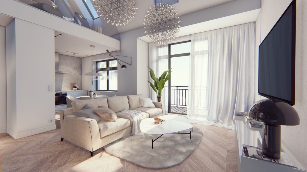Mieszkanie z antresolą - nowoczesna aranżacja wnętrz dla miłośników przestronnych pomieszczeń